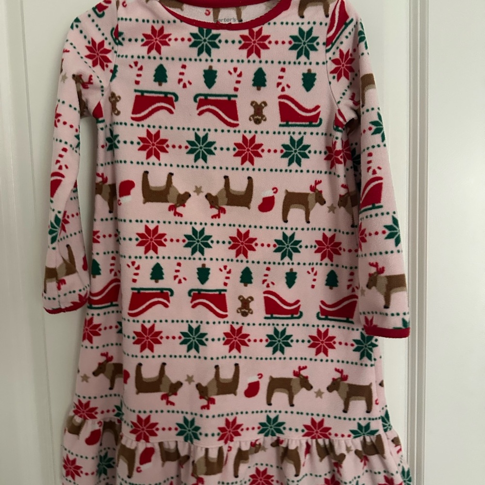 Festive Pink and Red Kids Nightgown
